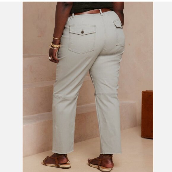 Banana Republic Mid Rise Utility Girlfriend Chino Ankle Pants Black 2 TALL NWT - Picture 5 of 13